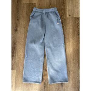 AYBL Jogger Size Medium Oversized Wide Leg Pockets Thick Mineral Blue Cozy